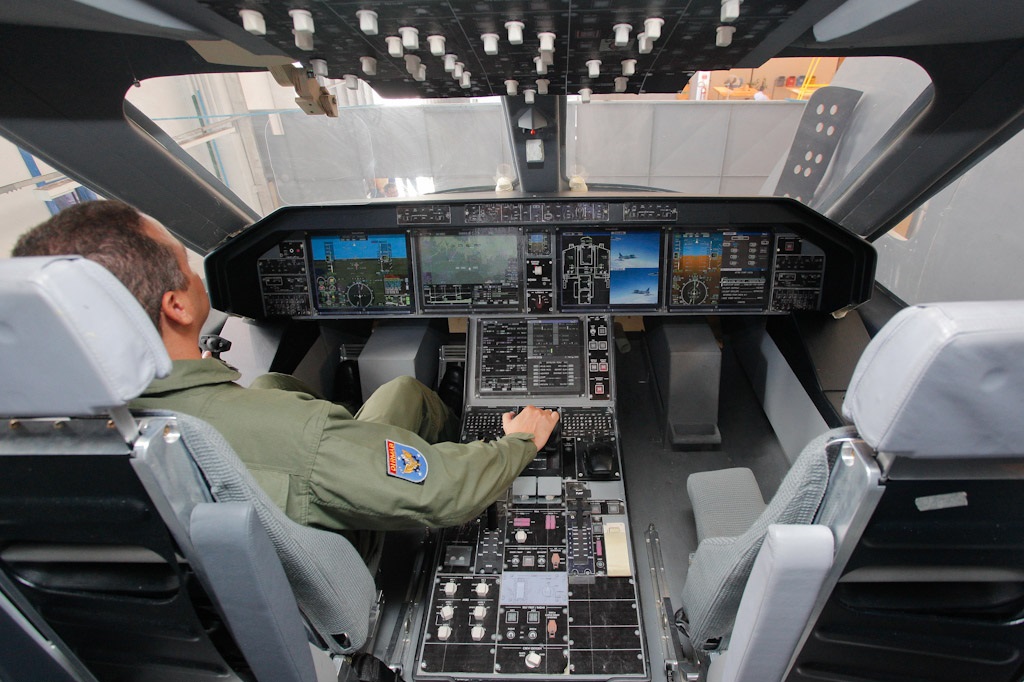 KC390 cockpit mockup. Source: Embraer