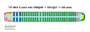 NAS 738 LOPA 18+150= 168 seats
