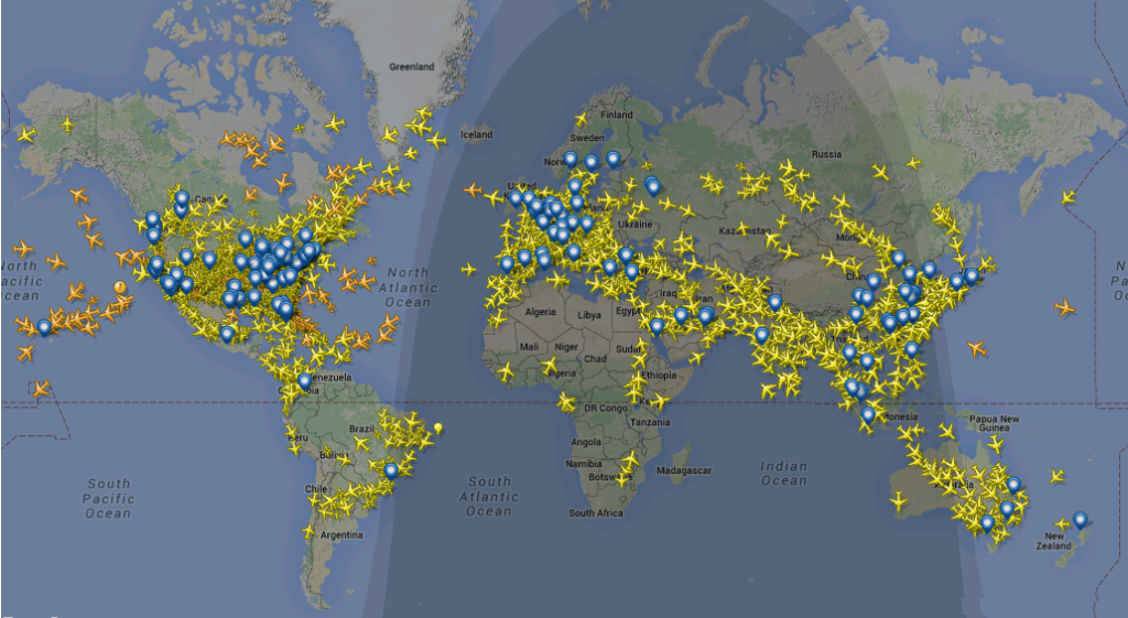 World trafic map