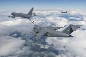 Boeing Flight Test & Evaluation - Boeing Field - KC-46, VH002, EMD 4, Test 003-05, KC-46 fuel offload to C-17, Milestone C