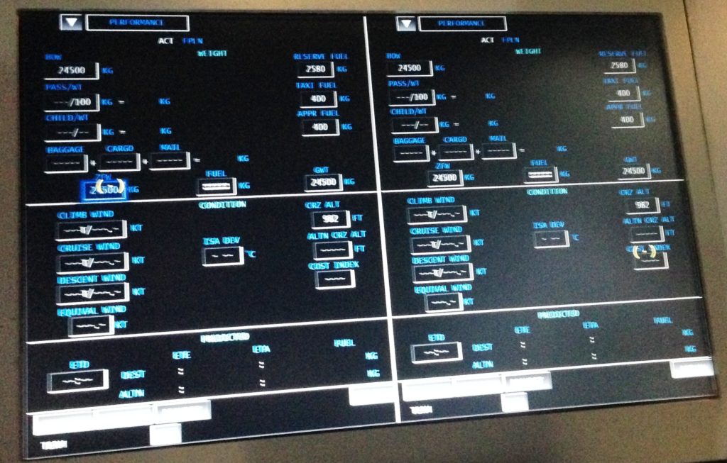 MC-21 FMS performance menu